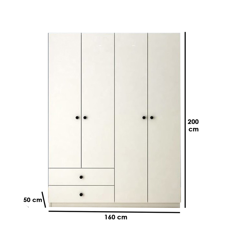 Wardrobe, 160 cm, White - TK-187
