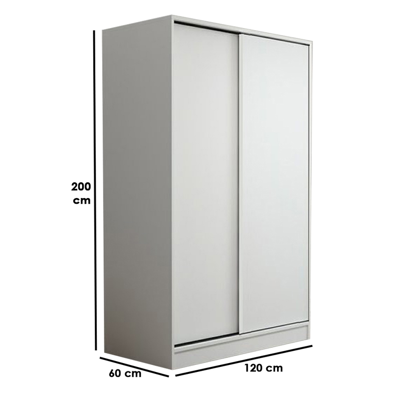 Wardrobe, 120 cm, White - TK-197