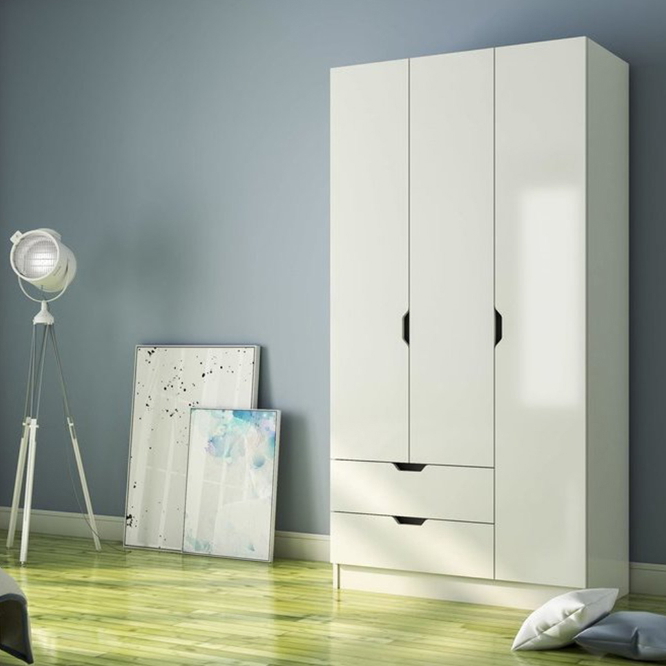 Wardrobe, 120 cm, White - KT-203