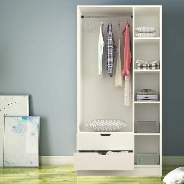 Wardrobe, 120 cm, White - KT-203