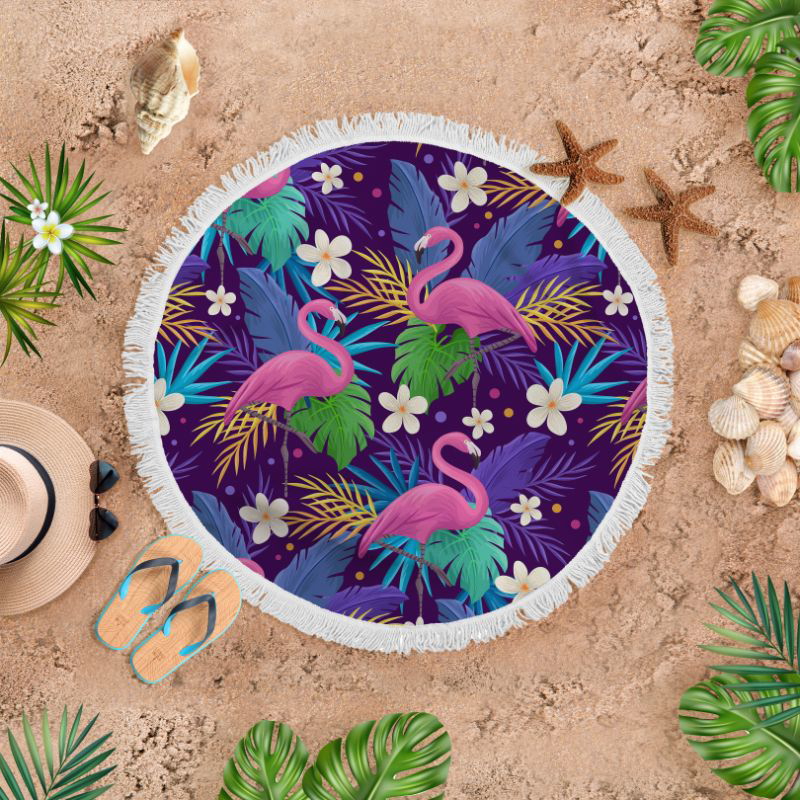 Round Beach Blanket, 145 Cm, Multicolor - BB136