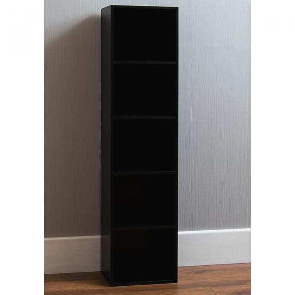 مكتبة، 5 أرفف، أسود - HGF09
