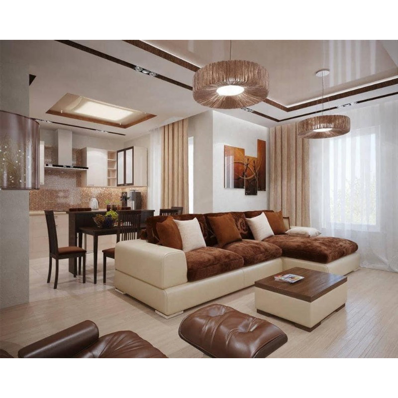 Corner Sofa, 260 cm, Brown - PLA4