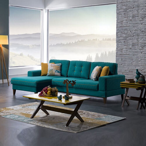 Corner Sofa, 280 cm, Turquoise - PLA7