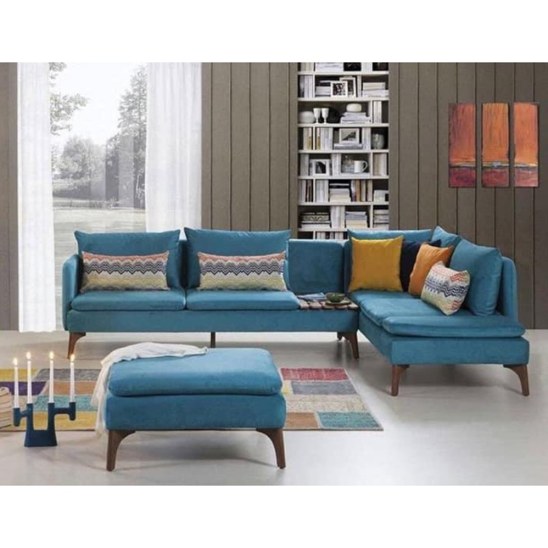 Corner Sofa, 270 cm, Sky Blue - PLA9