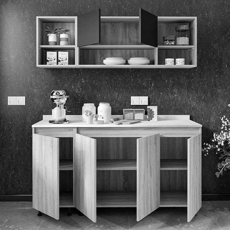 ECO Kitchen, 160 cm, White/Wood - ECO160