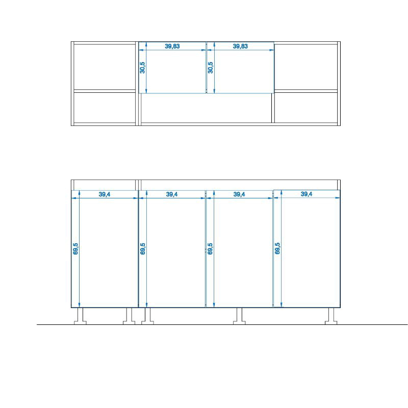 ECO Kitchen, 160 cm, White/Wood - ECO160