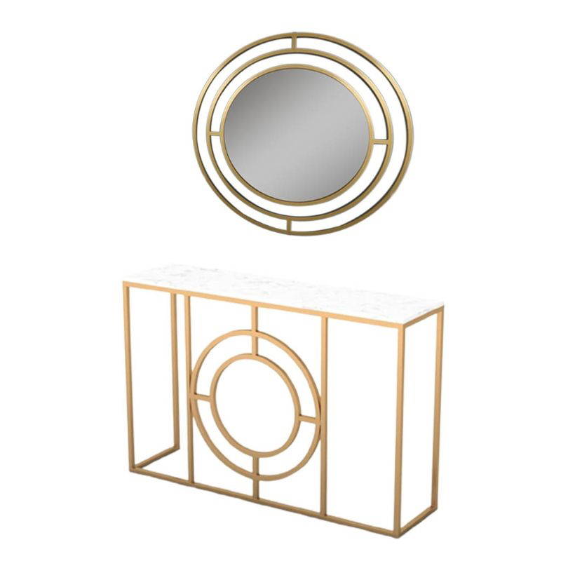 Console & Mirror, Gold - U25