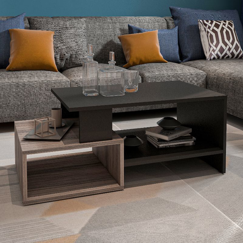 Coffee Table, 100 cm, Light wood/Black - CTB04