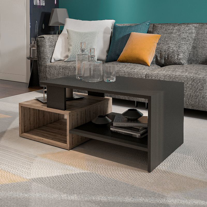 Coffee Table, 100 cm, Wood/Black - CTB04