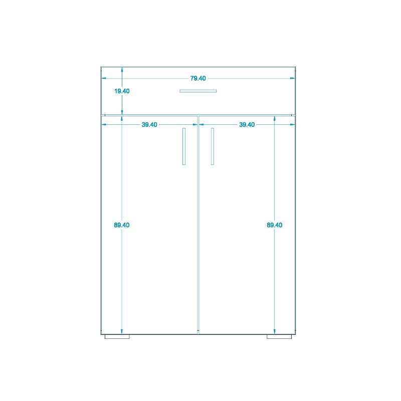 جزامة، 80 سم، خشبي فاتح/أبيض - SC02