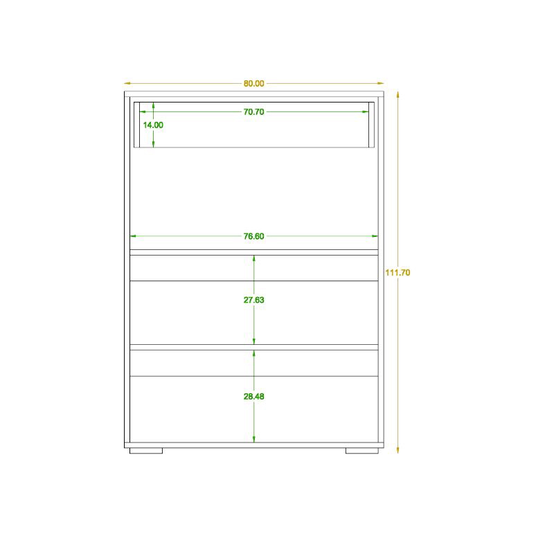 جزامة، 80 سم، خشبي فاتح/أبيض - SC02