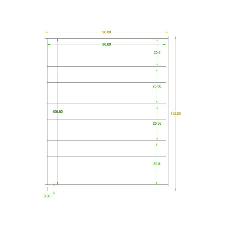 جزامة، 90 سم، اسود/خشبي - SC03