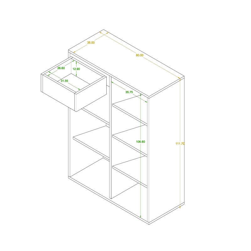 جزامة، 80 سم، خشبي/اسود - SB01