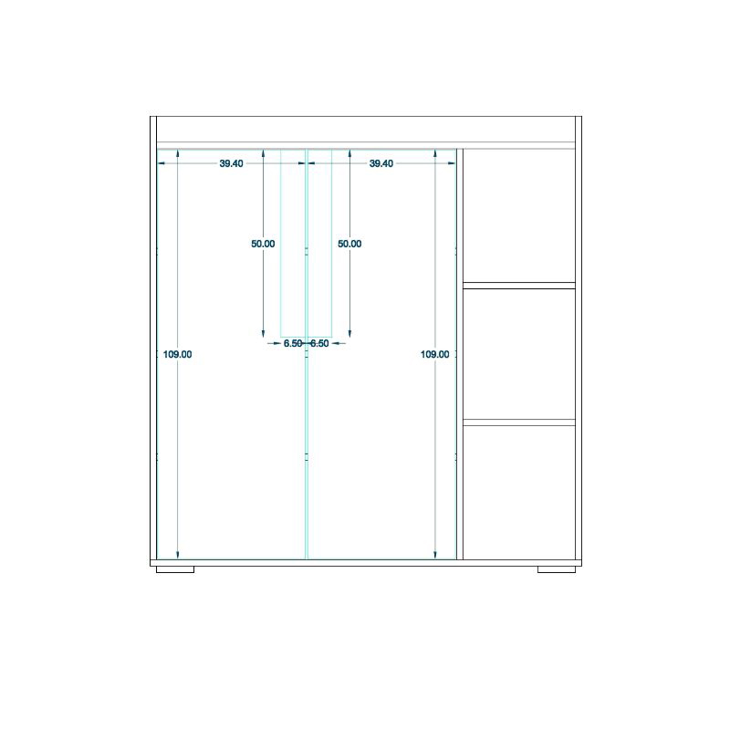 Shoe cabinet, 115 cm, Wood/White - SB02