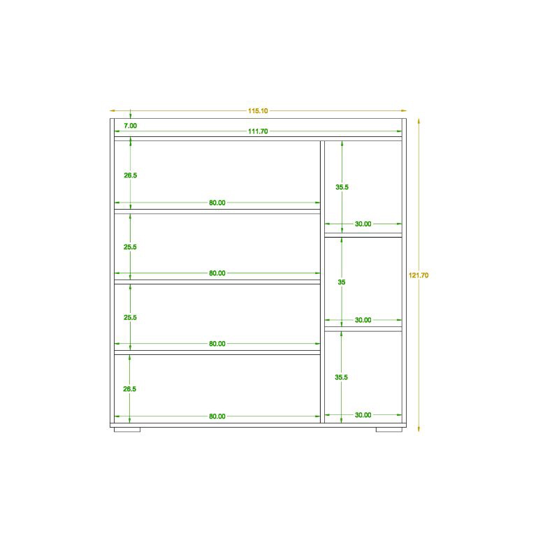 Shoe cabinet, 115 cm, Wood/White - SB02