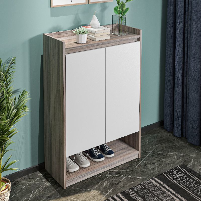 Shoe cabinet, 80 cm, Wood/White - SB04