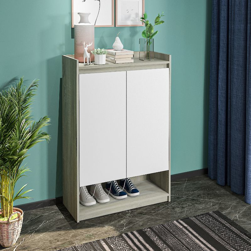 Shoe cabinet, 80 cm, Light wood/White - SB04