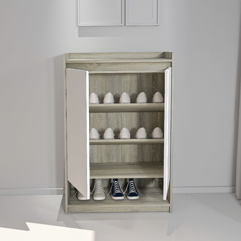 Shoe cabinet, 80 cm, Light wood/White - SB04