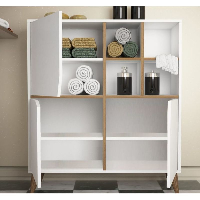 وحدة تخزين، 100 سم، أبيض/بني - MN-053