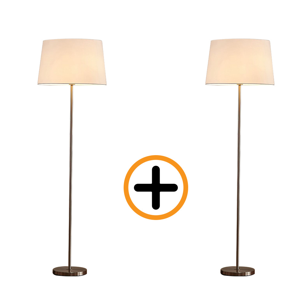 Set of 2 Floor Lamps, Off-white/Silver - BN26 | كيميت - kemitt