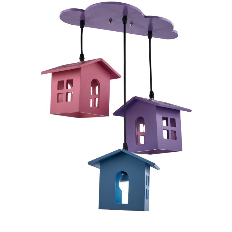 Kids House Ceiling Lamp, 20 cm, Multi-Color - KM-EG43-226