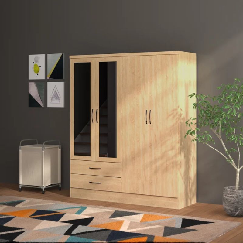 Wardrobe, 160 cm, Light Wood - ADR12