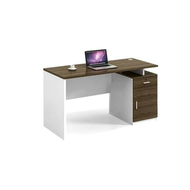 Desk, 120 cm, White / Brown - KM-EG47-147