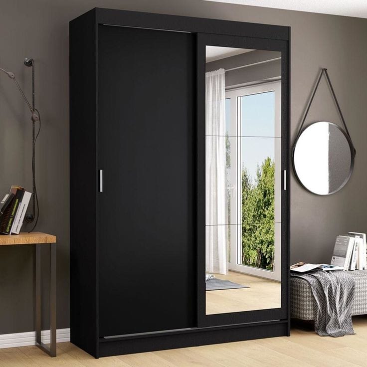 Wardrobe, 120 cm, Black - 2021