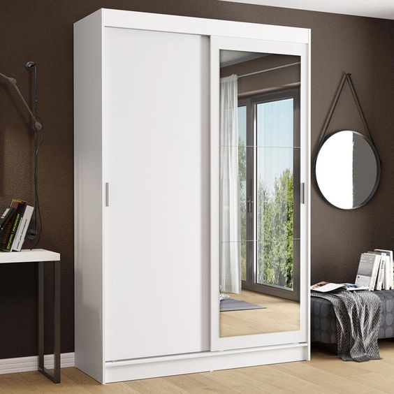 Wardrobe, 120 cm, White - 2022