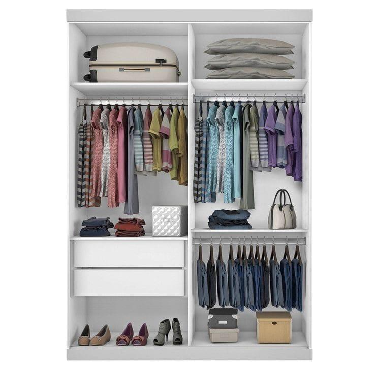 Wardrobe, 120 cm, White - 2034