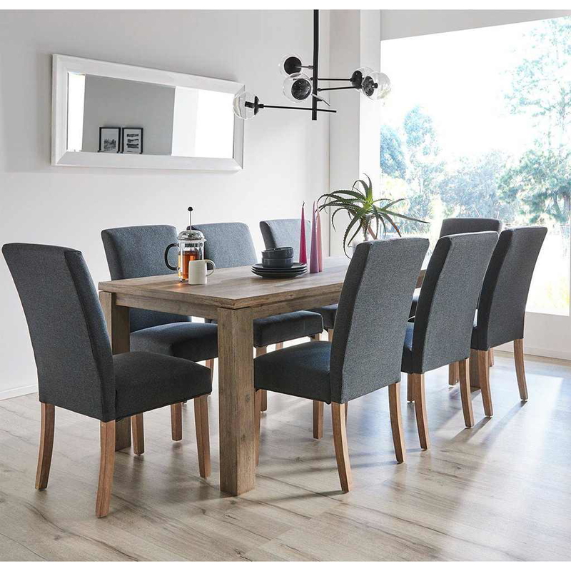Dining Set, 9 Pieces, Grey - DR15
