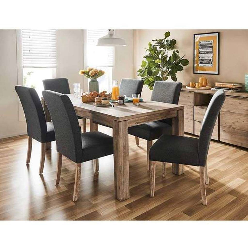 Dining Set, 7 Pieces, Dark Grey - DR16