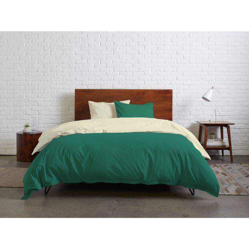 Duvet Cover, 240x230 cm, Dark Green / Off White - TDC69