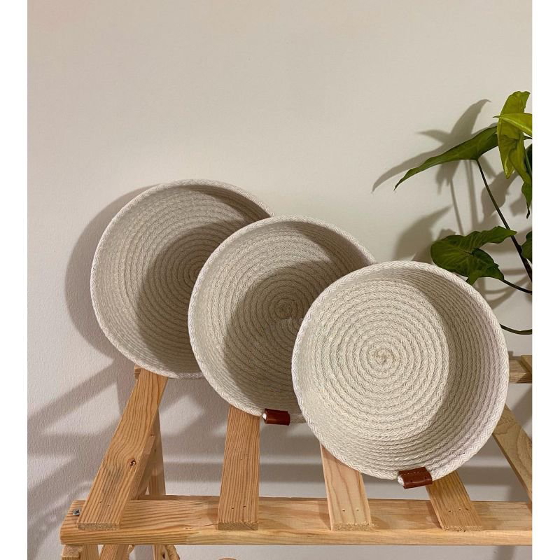 Storage Bowl Set, 3 Pieces, Beige - B204