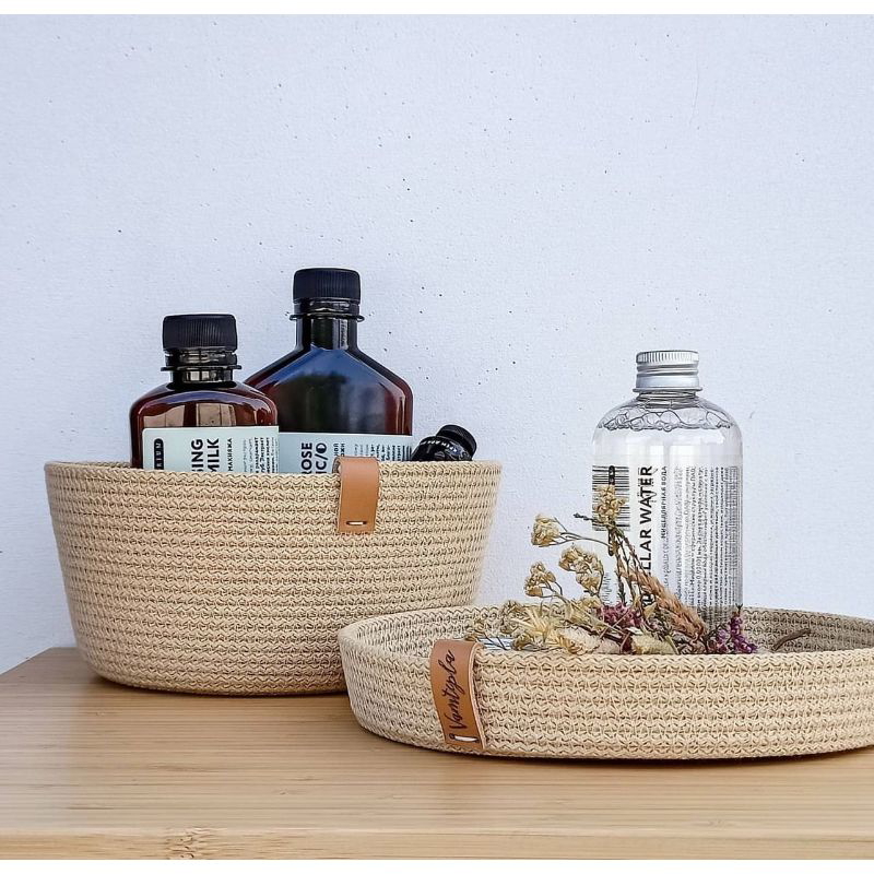 Decorative Storage Bowl & Plate Set, Beige - B228