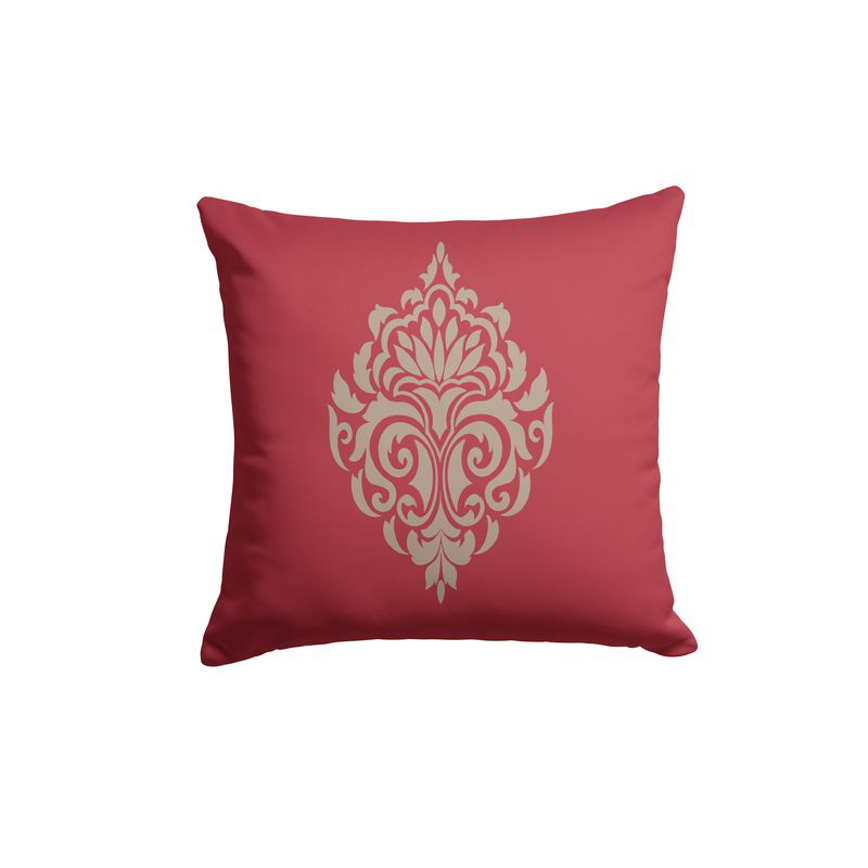 وسادة دماسك ريد، أحمر / بيج - AR19