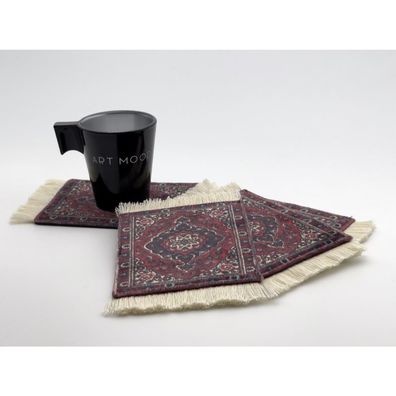 Rug Coaster, 4 Pieces, Multi Colors - AR280