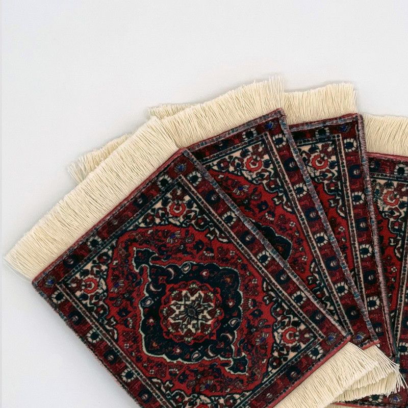Rug Coaster, 4 Pieces, Multi Colors - AR280