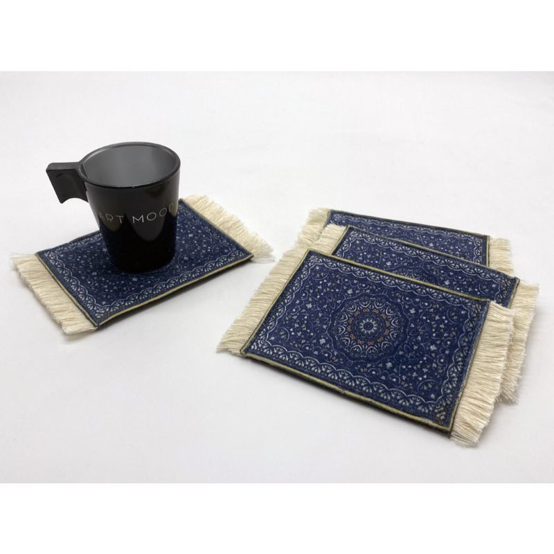 Rug Coaster, 4 Pieces, Multi Colors - AR281