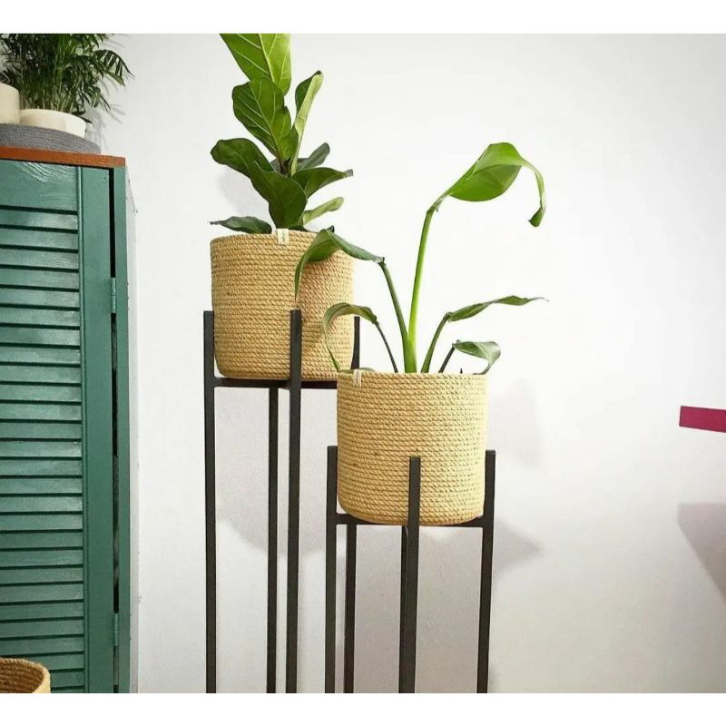 Handmade Plant Pot, 25 cm, Beige - B504