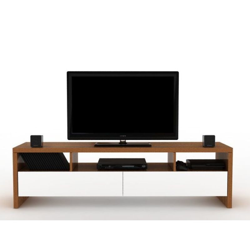 TV unit, 150 cm, Wood/White - TV039