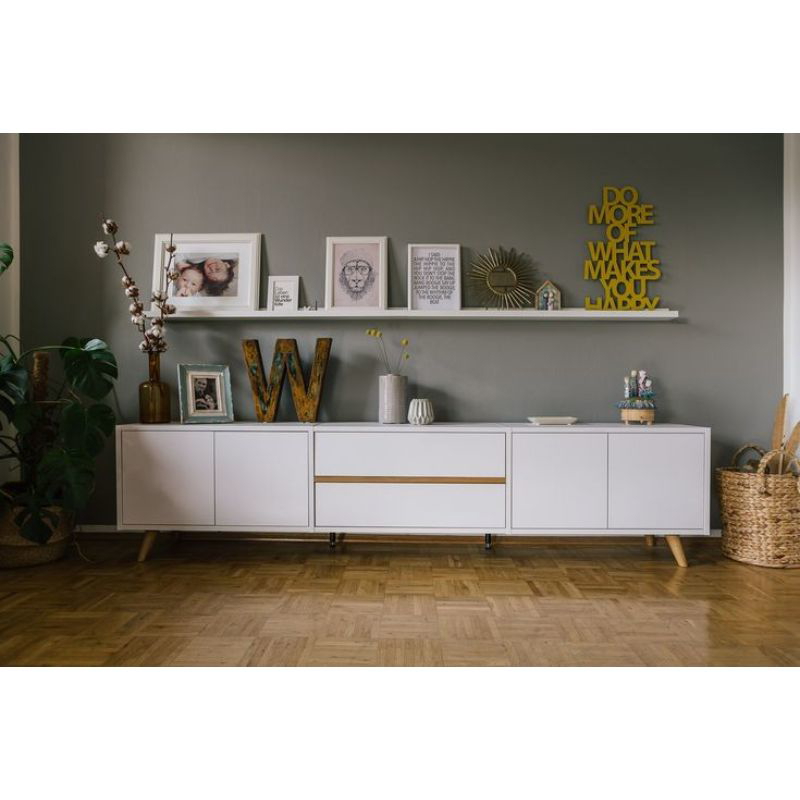 TV unit, 180 cm, White - TV042