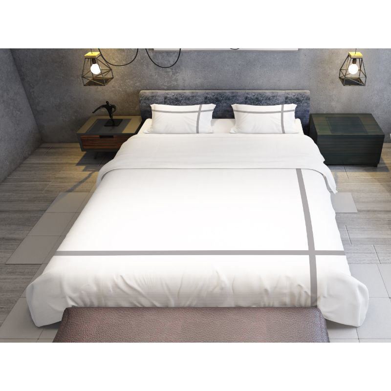 غطاء لحاف، 220×180 سم، أبيض / رمادى فاتح - WLG18