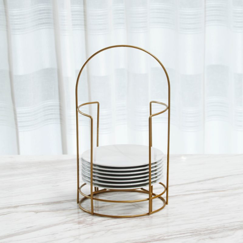 Round Plate Stand, Gold - 7TA