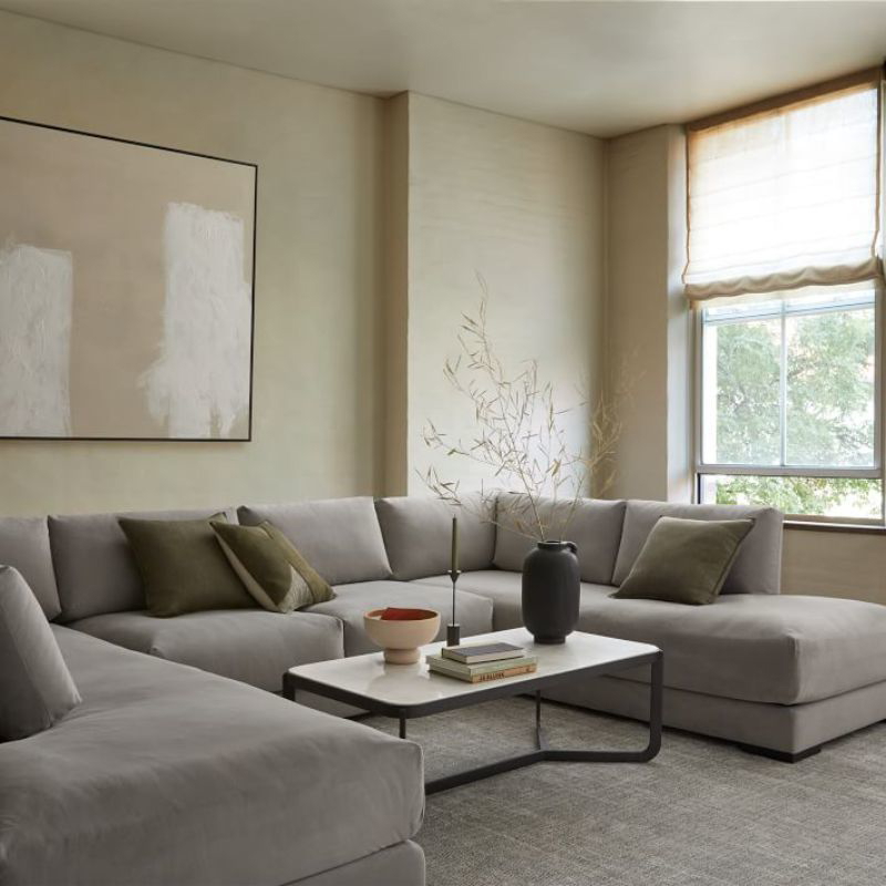 Dalton U-Shaped Sofa, 310 cm, Grey - MH112