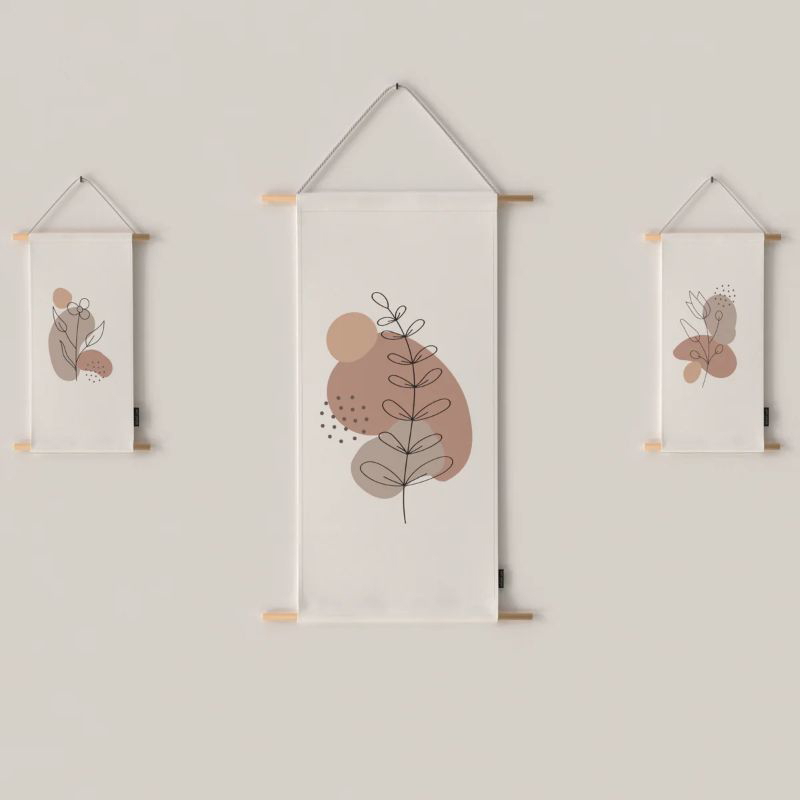 Rosa Fabric Posters Set, 3 Pieces, Multi Colors - AR476