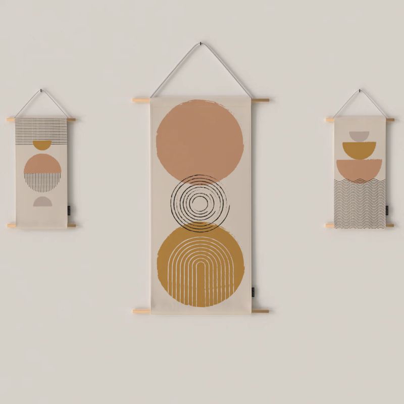 Shades Fabric Posters Set, 3 Pieces, Multi Colors - AR474