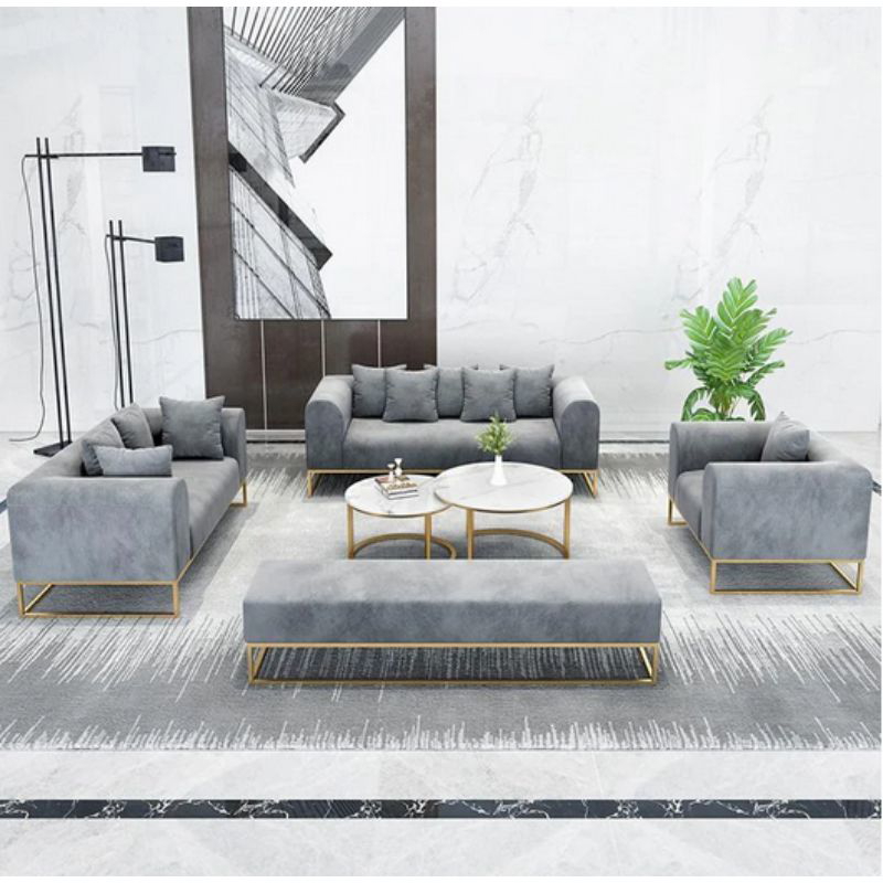 Living Room Set, 4 Pieces Grey - AT26