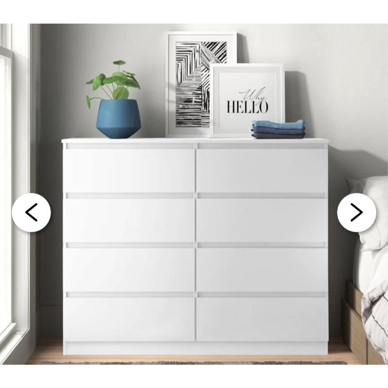 White Drawers Storage Unit, 100cm - D109